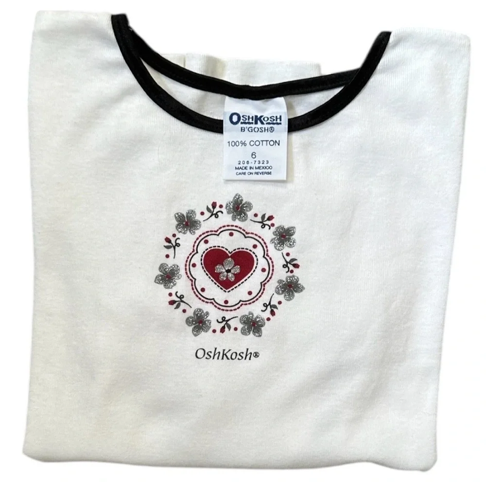 Vintage 90s/Y2K NEW OshKosh B'gosh Girl’s Graphic Long Sleeve Shirt